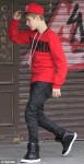 Justin’s trousers fall down in public