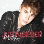 Justin Bieber under the mistletoe